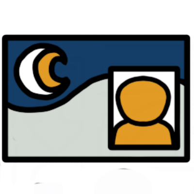a companion card, drawn as rectangle with blue wavy shape on the top and silver field. it contains a passport-type photo of a yellow figure, and a logo of a silver 'c' circling around a yellow 'c'.